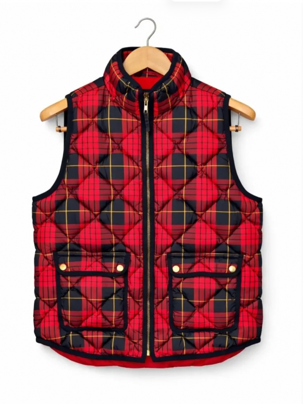 J. Crew Plaid Tartan Vest; NWOT, Women’s L